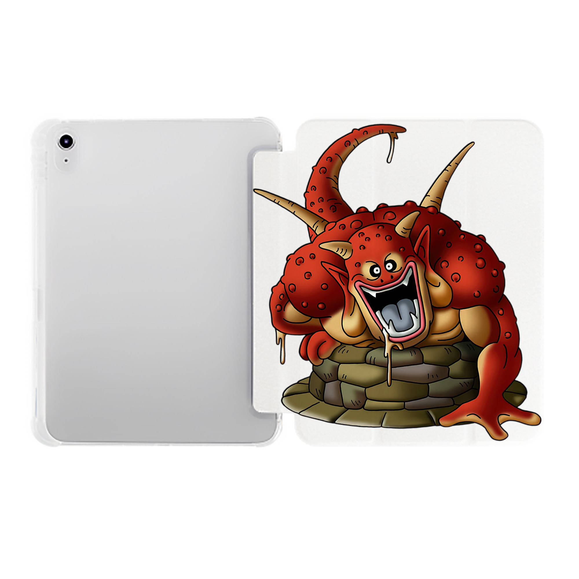 （画像用） ドラゴンクエスト Doragon Kuesuto Dragon Quest IPad ケース ペン収納付き 三つ折りスタンド PUレザー×シリコン 対応機種9.5/10.5/10.9インチ